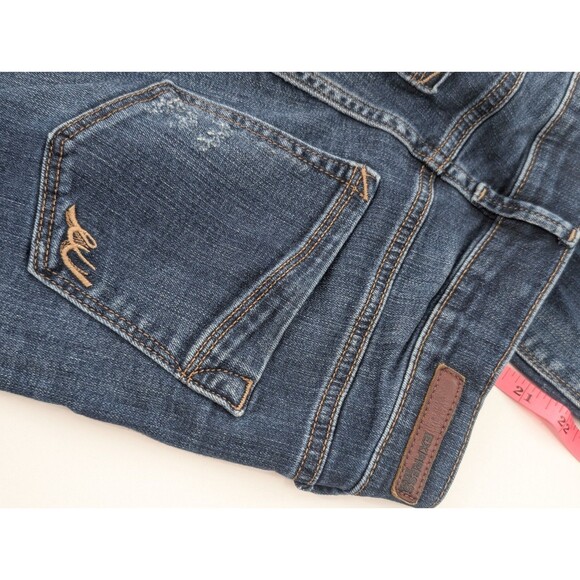 Express Mid Rise Leggings Skinny Jeans Distressed Dark Wash 26/29.5 Size 00 - Picture 9 of 10